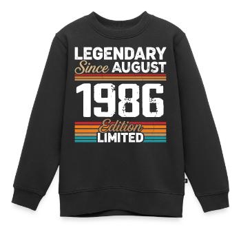 Legendär seit August 1986 Vintage Retro - Kinder Premium Organic Sweatshirt - Schwarz - Vorne - AI Model Kid Female (0cm)