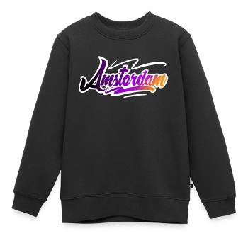 Amsterdam - Kinder Premium Organic Sweatshirt - Schwarz - Vorne - AI Model Kid Female (0cm)