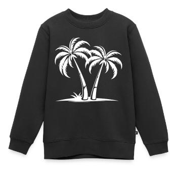 Île Palm - Sweat Premium enfant bio - noir - Devant - AI Model Kid Female (0cm)