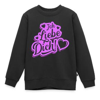 Je t’aime la Saint-Valentin - Sweat Premium enfant bio - noir - Devant - AI Model Kid Female (0cm)