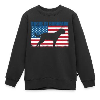 Dogue de Bordeaux - Sweat Premium enfant bio - noir - Devant - AI Model Kid Female (0cm)