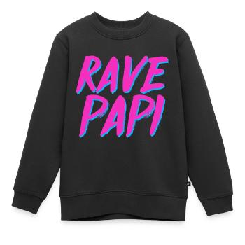 Rave Dad Techno House Electro Festival Hardstyle - Sweat Premium enfant bio - noir - Devant - AI Model Kid Female (0cm)