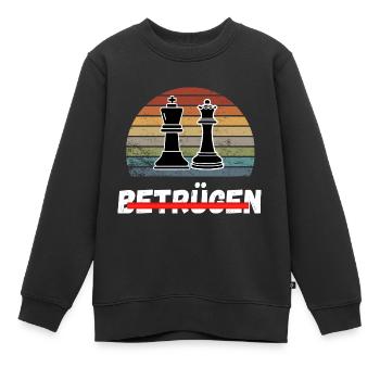 Schach Trend Chess Cheating Meme Queens Gambit - Kinder Premium Organic Sweatshirt - Schwarz - Vorne - AI Model Kid Female (0cm)