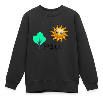 Paul - Kinder Premium Organic Sweatshirt - Schwarz - Vorne - AI Model Kid Female (0cm)
