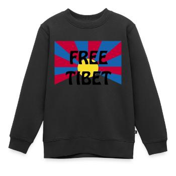 tibet libre - Sweat Premium enfant bio - noir - Devant - AI Model Kid Female (0cm)