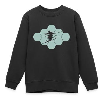 skiing ski skier - Kinder Premium Organic Sweatshirt - Schwarz - Vorne - AI Model Kid Female (0cm)