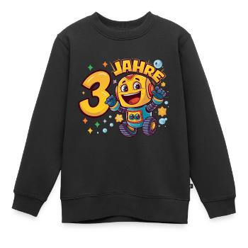 Dritter Geburtstag Kleiner Astronaut Roboter - Kinder Premium Organic Sweatshirt - Schwarz - Vorne - AI Model Kid Female (0cm)