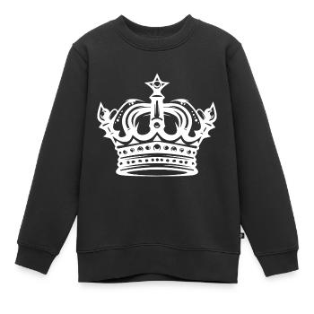 Élément de couronne - Sweat Premium enfant bio - noir - Devant - AI Model Kid Female (0cm)
