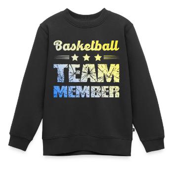 Équipe de basket-ball - Sweat Premium enfant bio - noir - Devant - AI Model Kid Female (0cm)