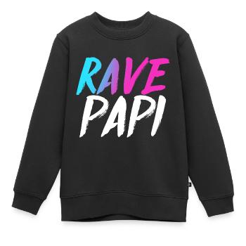 Techno House, Electro Festival, Hardstyle, Rave, Dad - Sweat Premium enfant bio - noir - Devant - AI Model Kid Female (0cm)