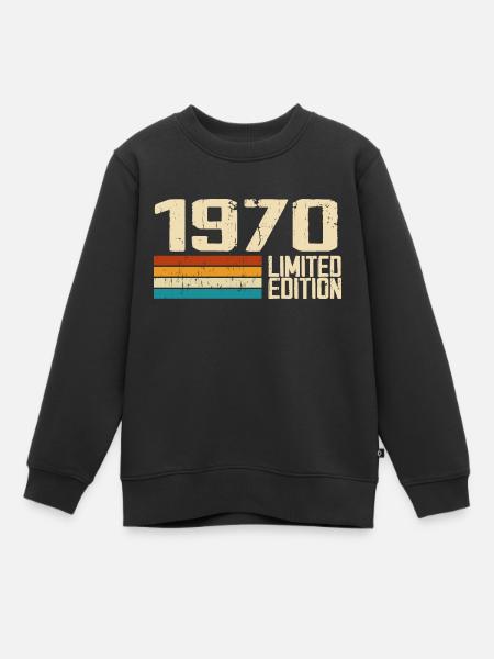 Né en 1970 - Vintage 1970 Anniversaire Rétro - Sweat Premium enfant bio - noir