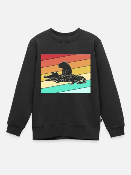 Capybara Capibara - Kinder Premium Organic Sweatshirt - Schwarz