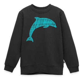 Delfin - Kinder Premium Organic Sweatshirt - Schwarz - Vorne - AI Model Kid Female (0cm)
