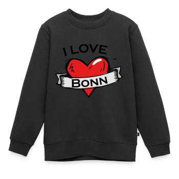 Bonn - Ich liebe Stadtnamen in Tattoo Stil - Kinder Premium Organic Sweatshirt - Schwarz - Vorne - AI Model Kid Female (0cm)