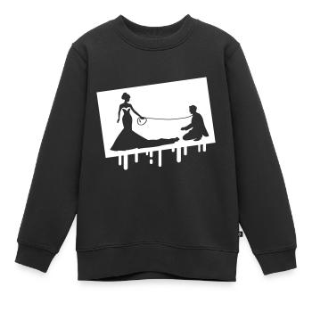 Hochzeit Brautpaar Leine - Kinder Premium Organic Sweatshirt - Schwarz - Vorne - AI Model Kid Female (0cm)
