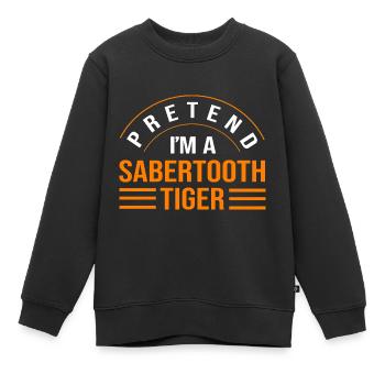 Urzeit Säbelzahntiger - Kinder Premium Organic Sweatshirt - Schwarz - Vorne - AI Model Kid Female (0cm)