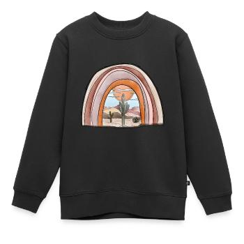 Pastell Wüste Regenbogen - Kinder Premium Organic Sweatshirt - Schwarz - Vorne - AI Model Kid Female (0cm)