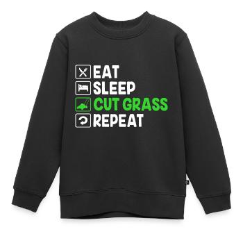 Rasen (Wiese) Rasenmäher - Kinder Premium Organic Sweatshirt - Schwarz - Vorne - AI Model Kid Female (0cm)