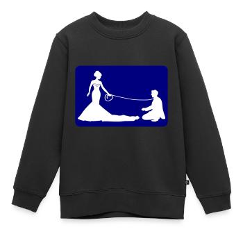 Mariage Marié Linge de maison - Sweat Premium enfant bio - noir - Devant - AI Model Kid Female (0cm)