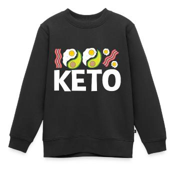Régime Keto - Sweat Premium enfant bio - noir - Devant - AI Model Kid Female (0cm)