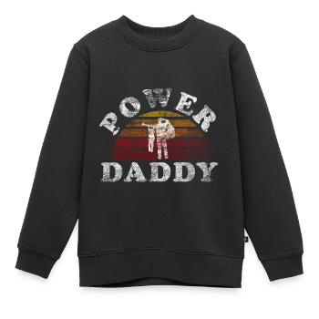 Power Daddy Geschenk Familie Kinder Vatertag Papa - Kinder Premium Organic Sweatshirt - Schwarz - Vorne - AI Model Kid Female (0cm)