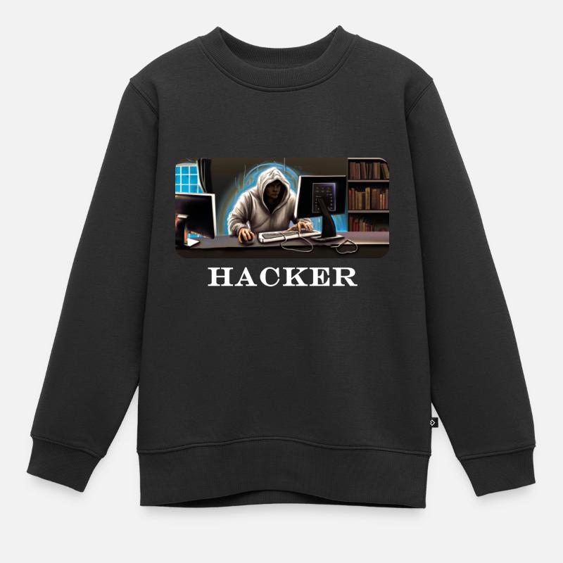 hacker - Kinder Premium Organic Sweatshirt - Schwarz