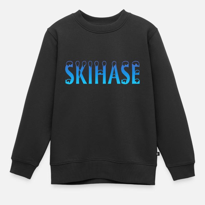 Skihase - Kinder Premium Organic Sweatshirt - Schwarz