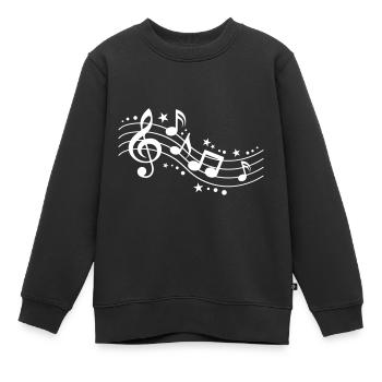 Notes de musique Symboles Musique - Sweat Premium enfant bio - noir - Devant - AI Model Kid Female (0cm)