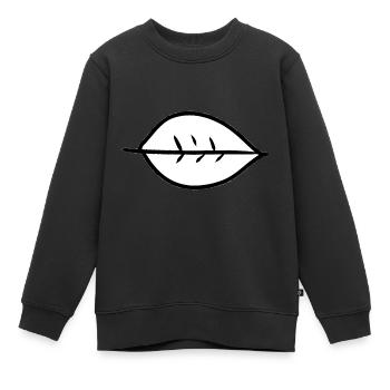Feuille Symbole Forme Nature - Sweat Premium enfant bio - noir - Devant - AI Model Kid Female (0cm)