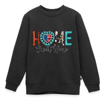 Home Sweet Home - Sweat Premium enfant bio - noir - Devant - AI Model Kid Female (0cm)
