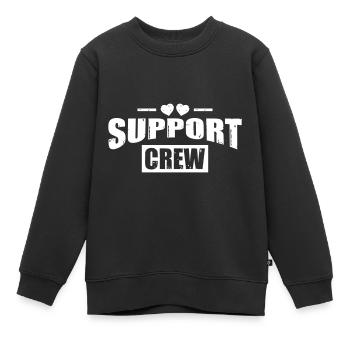 Support Crew Herz - Kinder Premium Organic Sweatshirt - Schwarz - Vorne - AI Model Kid Female (0cm)