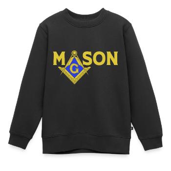 Francs-maçons Illuminati - Sweat Premium enfant bio - noir - Devant - AI Model Kid Female (0cm)