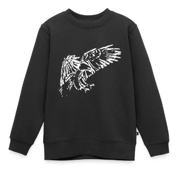 Adler - Kinder Premium Organic Sweatshirt - Schwarz - Vorne - AI Model Kid Female (0cm)