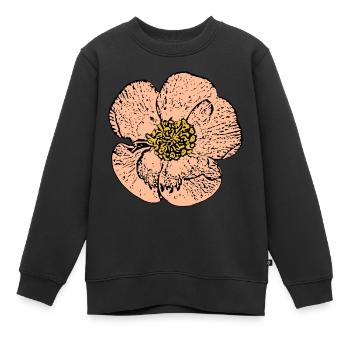 Blume pastell Blume Blumen pastell Blumen - Kinder Premium Organic Sweatshirt - Schwarz - Vorne - AI Model Kid Female (0cm)