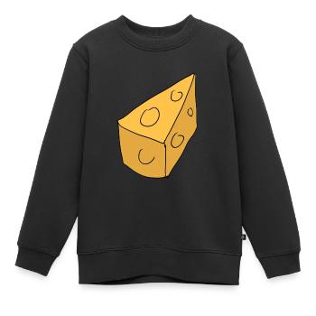 Symbole de l’aliment au fromage - Sweat Premium enfant bio - noir - Devant - AI Model Kid Female (0cm)