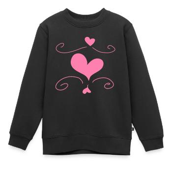Coeur Amour Symbole Forme - Sweat Premium enfant bio - noir - Devant - AI Model Kid Female (0cm)