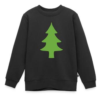 Sapin vert naturel - Sweat Premium enfant bio - noir - Devant - AI Model Kid Female (0cm)