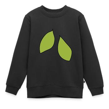 zwei blätter blatt symbol - Kinder Premium Organic Sweatshirt - Schwarz - Vorne - AI Model Kid Female (0cm)