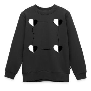 vier herzen rahmen - Kinder Premium Organic Sweatshirt - Schwarz - Vorne - AI Model Kid Female (0cm)
