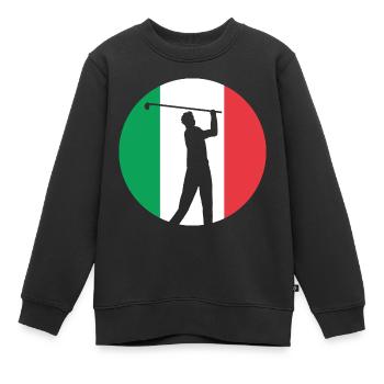 Italie Italie Italien Drapeau italien - Sweat Premium enfant bio - noir - Devant - AI Model Kid Female (0cm)