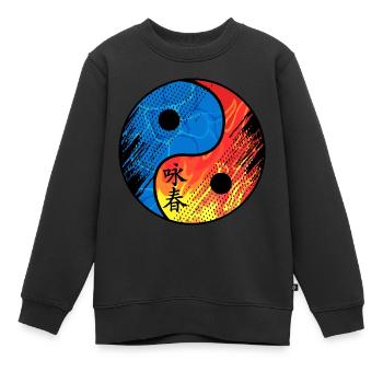 Wing Chun - Kinder Premium Organic Sweatshirt - Schwarz - Vorne - AI Model Kid Female (0cm)