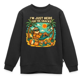 Paresse-lin sur la plage pour grignoter - Sweat Premium enfant bio - noir - Devant - AI Model Kid Female (0cm)