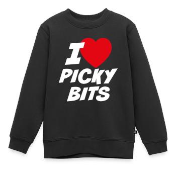 Ich liebe wählerische Bits - Kinder Premium Organic Sweatshirt - Schwarz - Vorne - AI Model Kid Female (0cm)