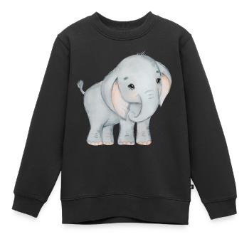 Elefanten Familie Mama Baby T-Shirt - Kinder Premium Organic Sweatshirt - Schwarz - Vorne - AI Model Kid Female (0cm)