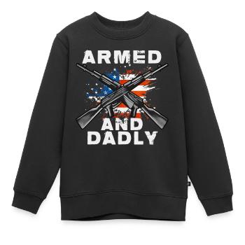 Pères paternels armés et paternels - Sweat Premium enfant bio - noir - Devant - AI Model Kid Female (0cm)