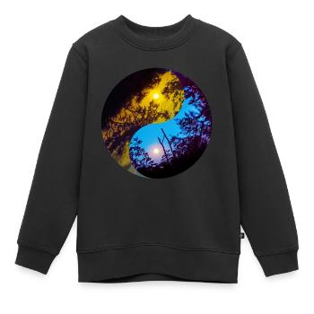 Yin und Yang von Mond und Sonnenlicht - Kinder Premium Organic Sweatshirt - Schwarz - Vorne - AI Model Kid Female (0cm)