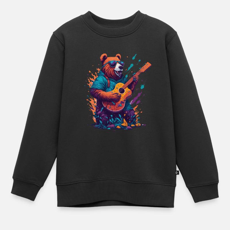 Klingelnder Bär - Kinder Premium Organic Sweatshirt - Schwarz