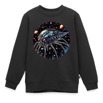 Fantastic spider spaceship in space - Kids Premium Organic Sweatshirt - black - Front - AI Model Kid Female (0cm)
