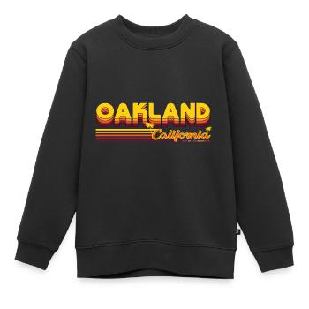 Oakland Californie Oaktowm Bump City Design - Sweat Premium enfant bio - noir - Devant - AI Model Kid Female (0cm)