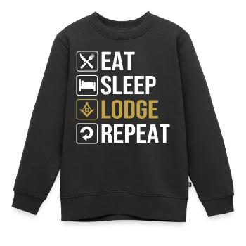 Freimaurer Illuminati - Kinder Premium Organic Sweatshirt - Schwarz - Vorne - AI Model Kid Female (0cm)